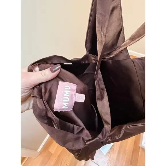 Show Me Your MuMu Anderson Maxi Dress Brown size Small - Picture 9 of 9